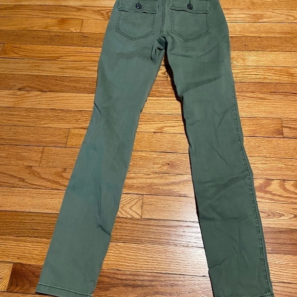 CABI WOMEN RIBBED SKINNY PANTS MOSS BROWN GREEN SIZE 2 - Picture 2 of 8